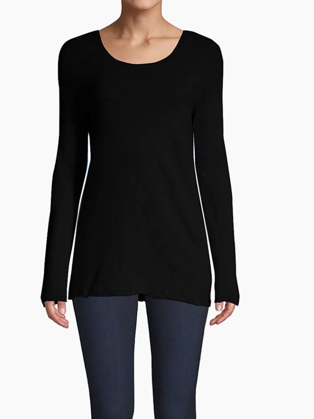 ATM Anthony Thomas Melillo Destroyed Long-Sleeve Slub Tee size small black